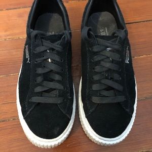 Black suede puma platform sneaker